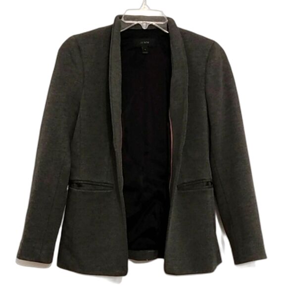 J. Crew Going Out Blazer 0 Tailored Gray Open Front Notch Collar Minimalist - Picture 5 of 10